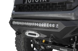 Toyota Tundra Bumper - Front - Addictive Desert Designs - Stealth Fighter w/ Winch Mount & Sensors - Hammer Black, Satin Black - `14-`27